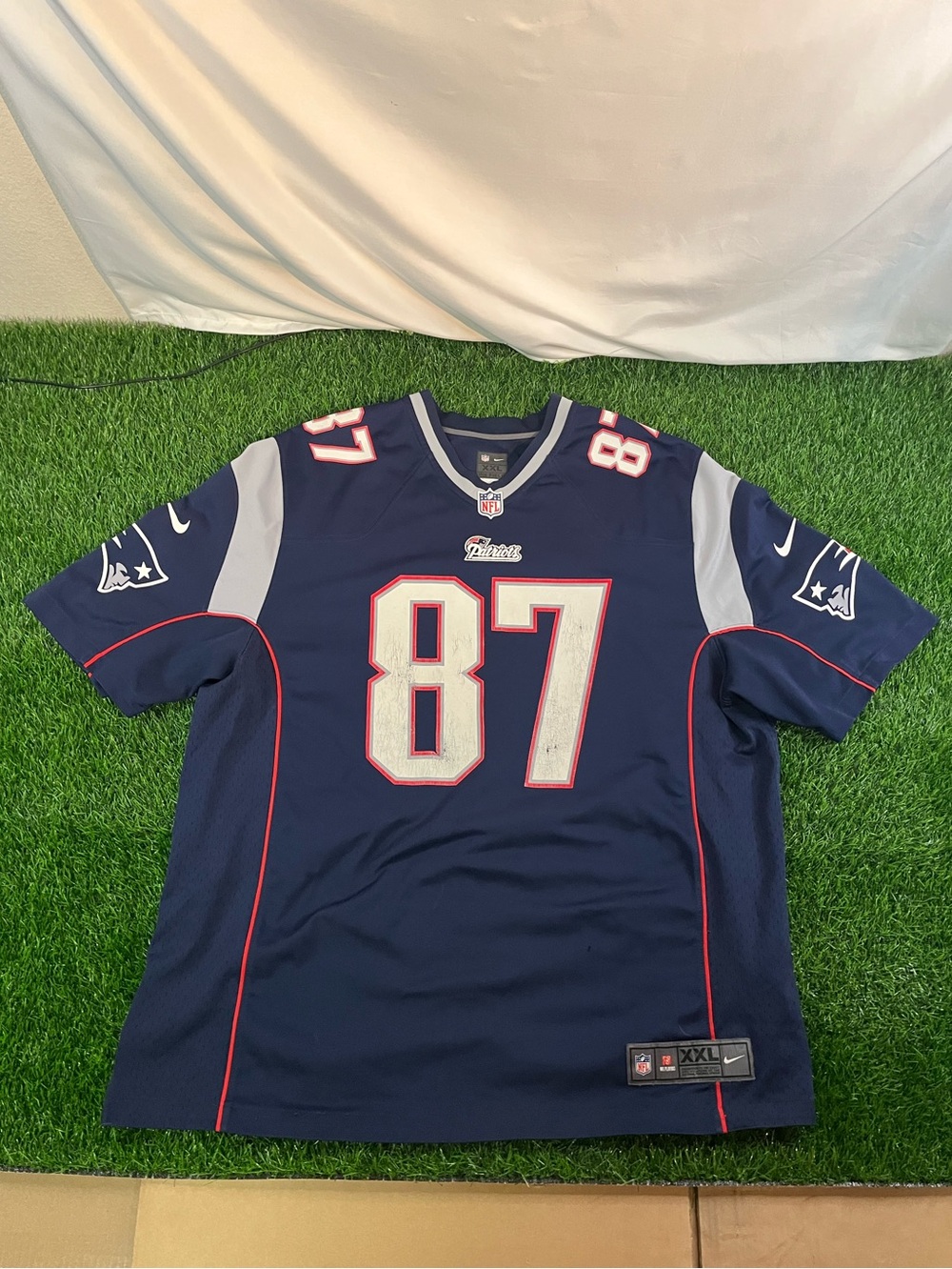 Nike NFL New England Patriots Rob Gronkowski #87 On Field Jersey Mens Size 2XL